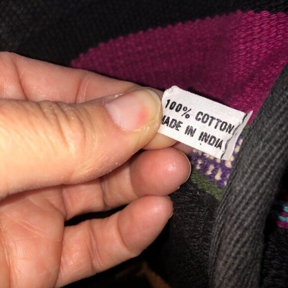 Vintage Indian Woven Cotton Tote Bag - Picture 8 of 9